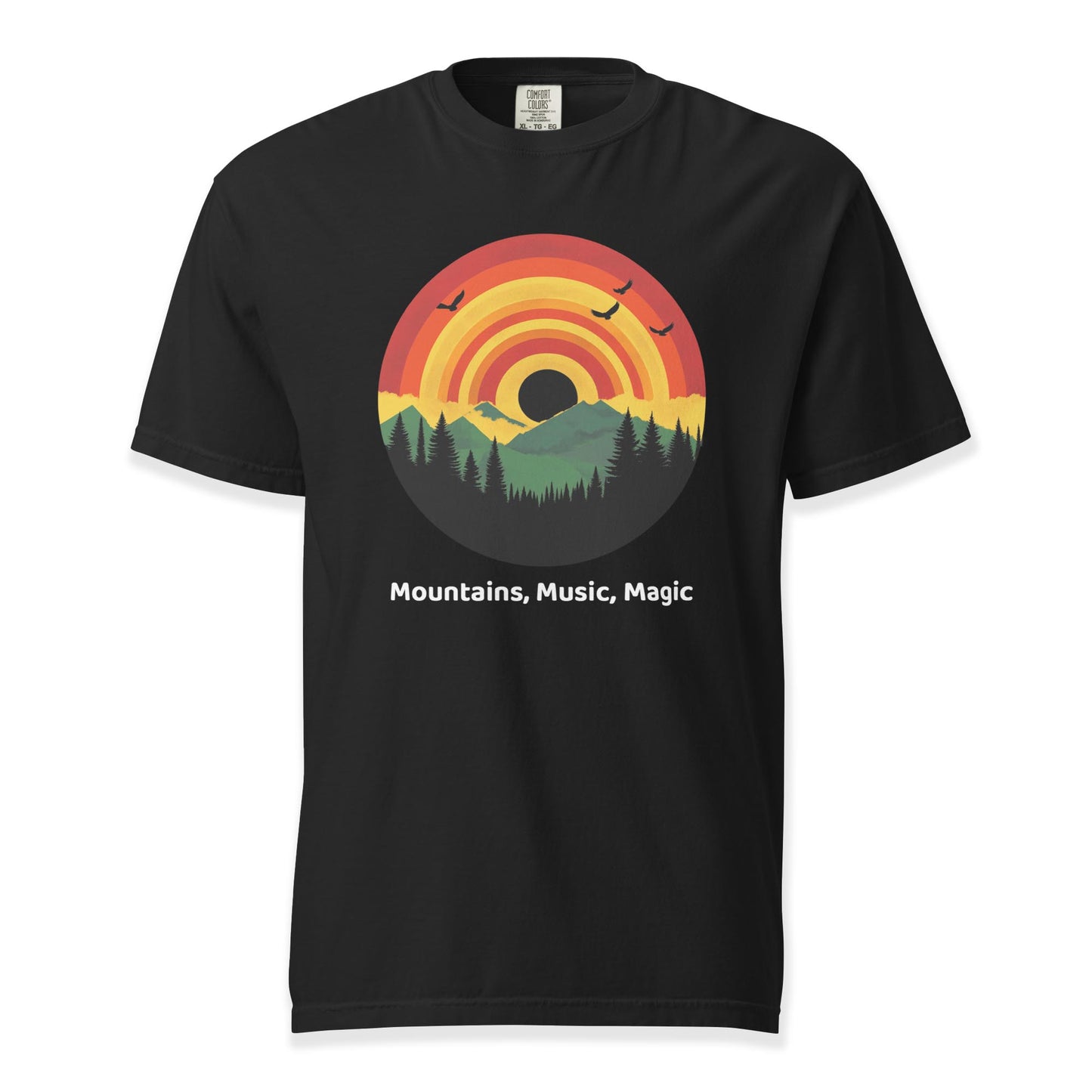 Mountains, Music, Magic T-Shirt | Comfort Colors Premium Music T-Shirt