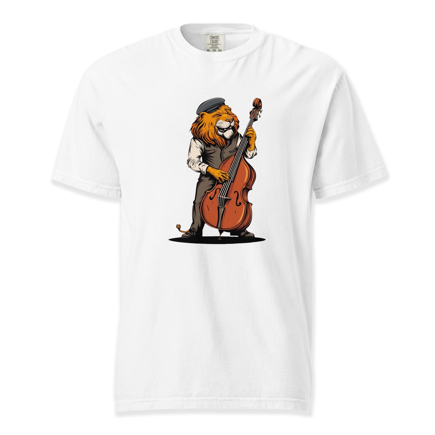 Lion Bass Player Tee | Comfort Colors Premium Music T-Shirt