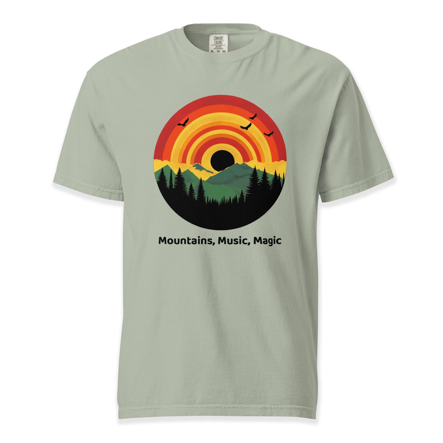 Mountains, Music, Magic T-Shirt | Comfort Colors Premium Music T-Shirt