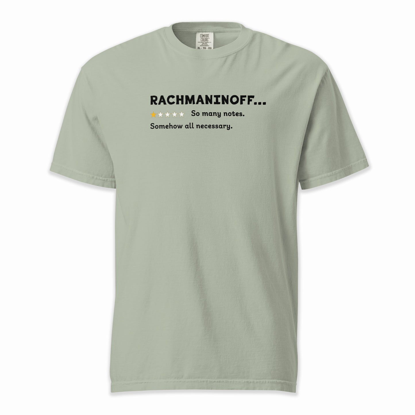 Sergei Rachmaninoff – A Playful Classical Review | Comfort Colors Premium Music T-Shirt
