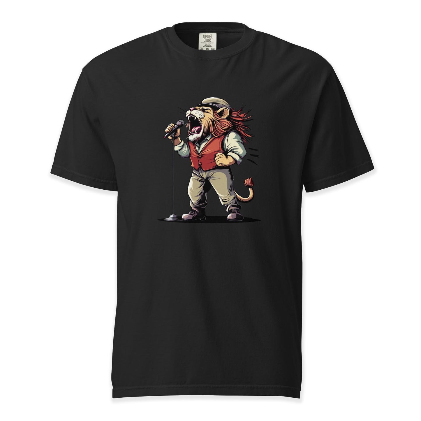 Roar Frontman – Singing Lion | Comfort Colors Premium Music T-Shirt