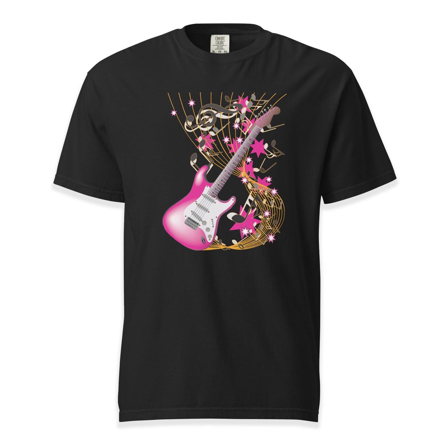 Pink Starburst Guitar | Comfort Colors Premium Music T-Shirt