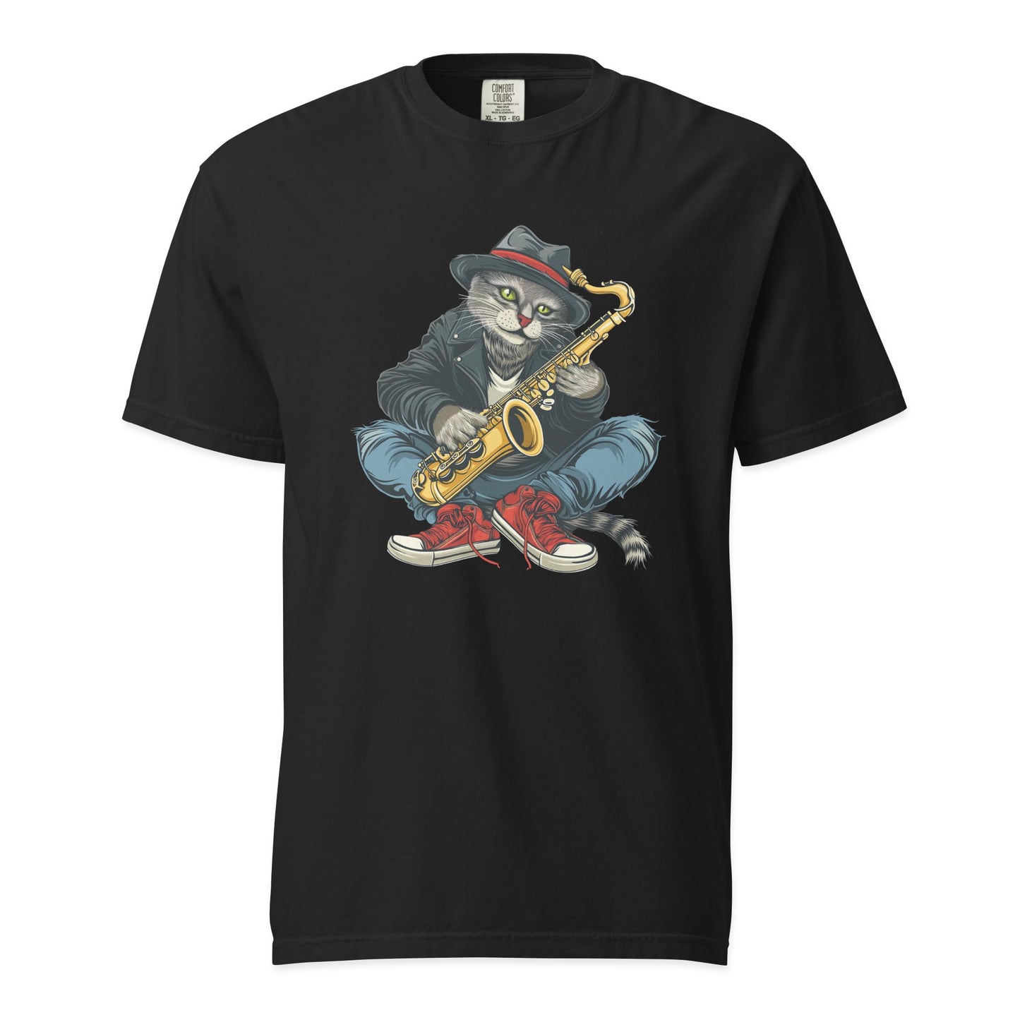 Cool Cat Sax | Comfort Colors Premium Music T-Shirt