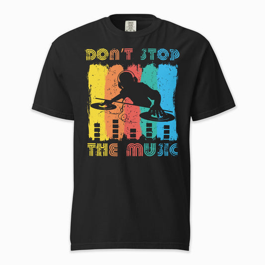Don’t Stop the Music – Retro DJ Edition | Comfort Colors Premium Music T-Shirt