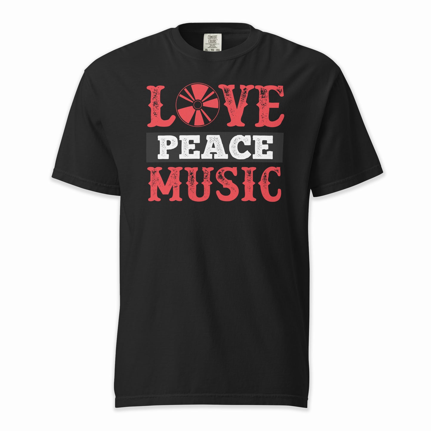 Love Peace Music | Comfort Colors Premium Music T-Shirt