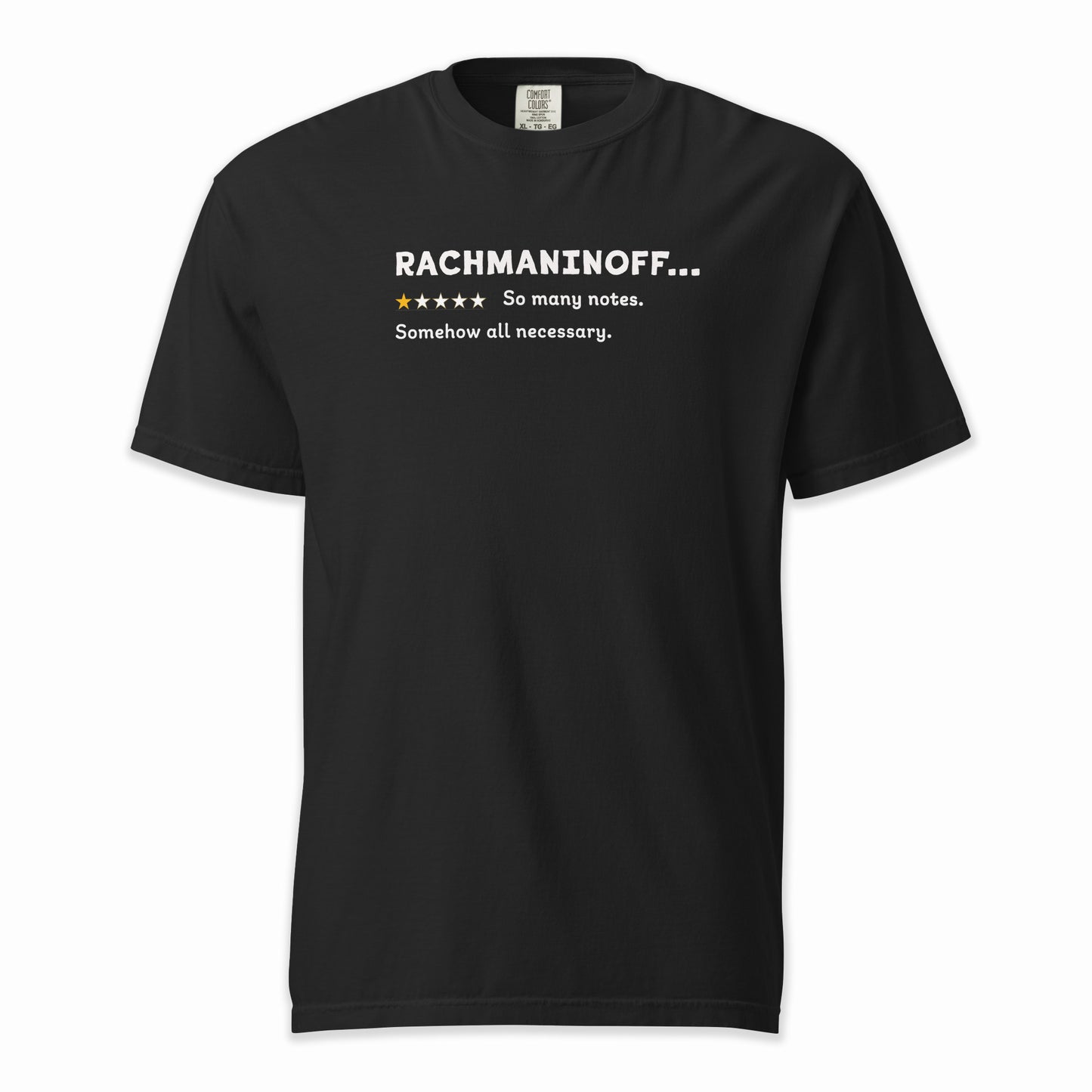Sergei Rachmaninoff – A Playful Classical Review | Comfort Colors Premium Music T-Shirt