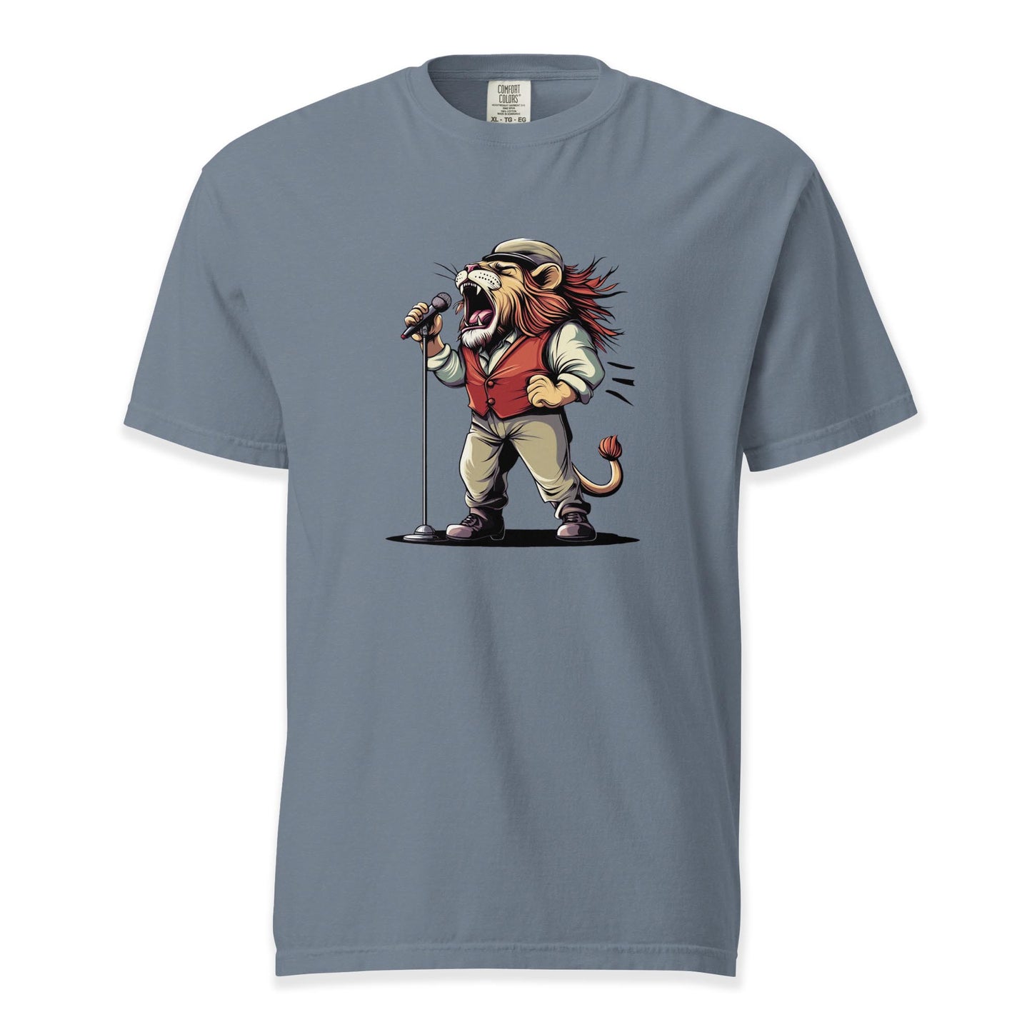 Roar Frontman – Singing Lion | Comfort Colors Premium Music T-Shirt
