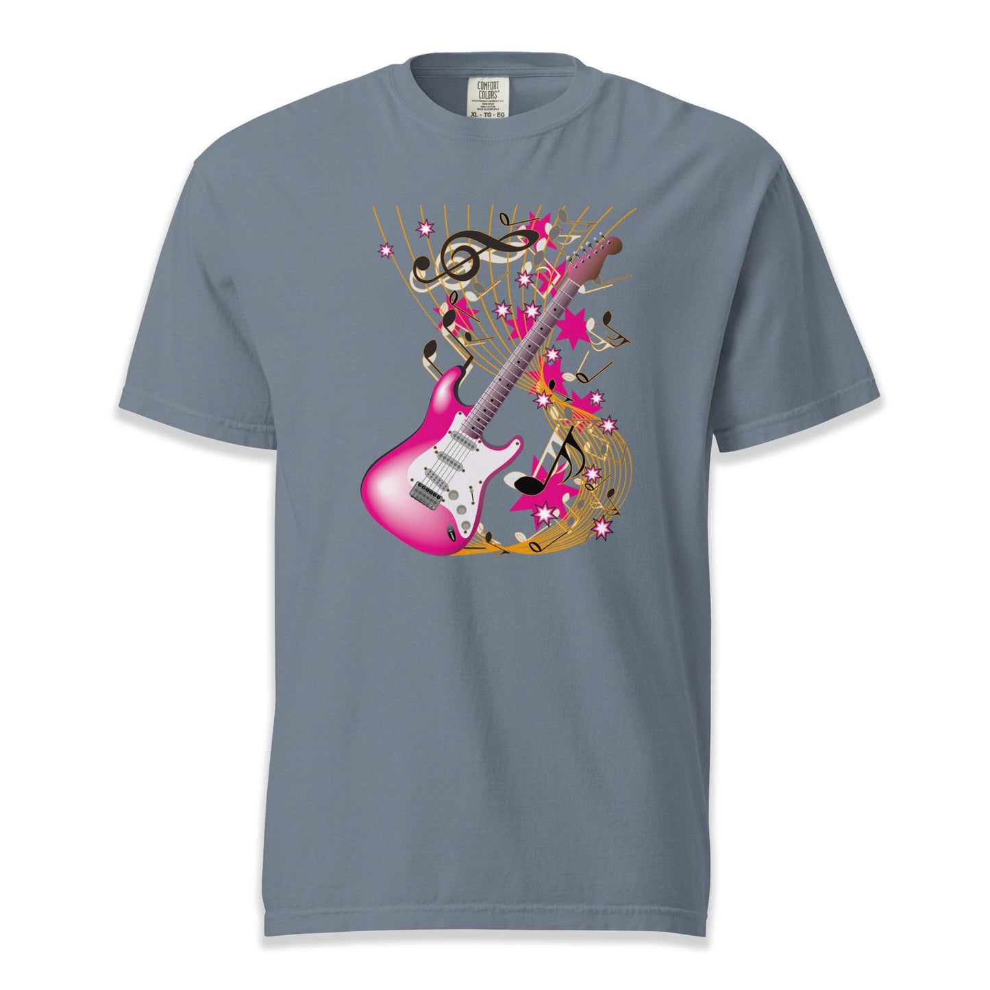 Pink Starburst Guitar | Comfort Colors Premium Music T-Shirt
