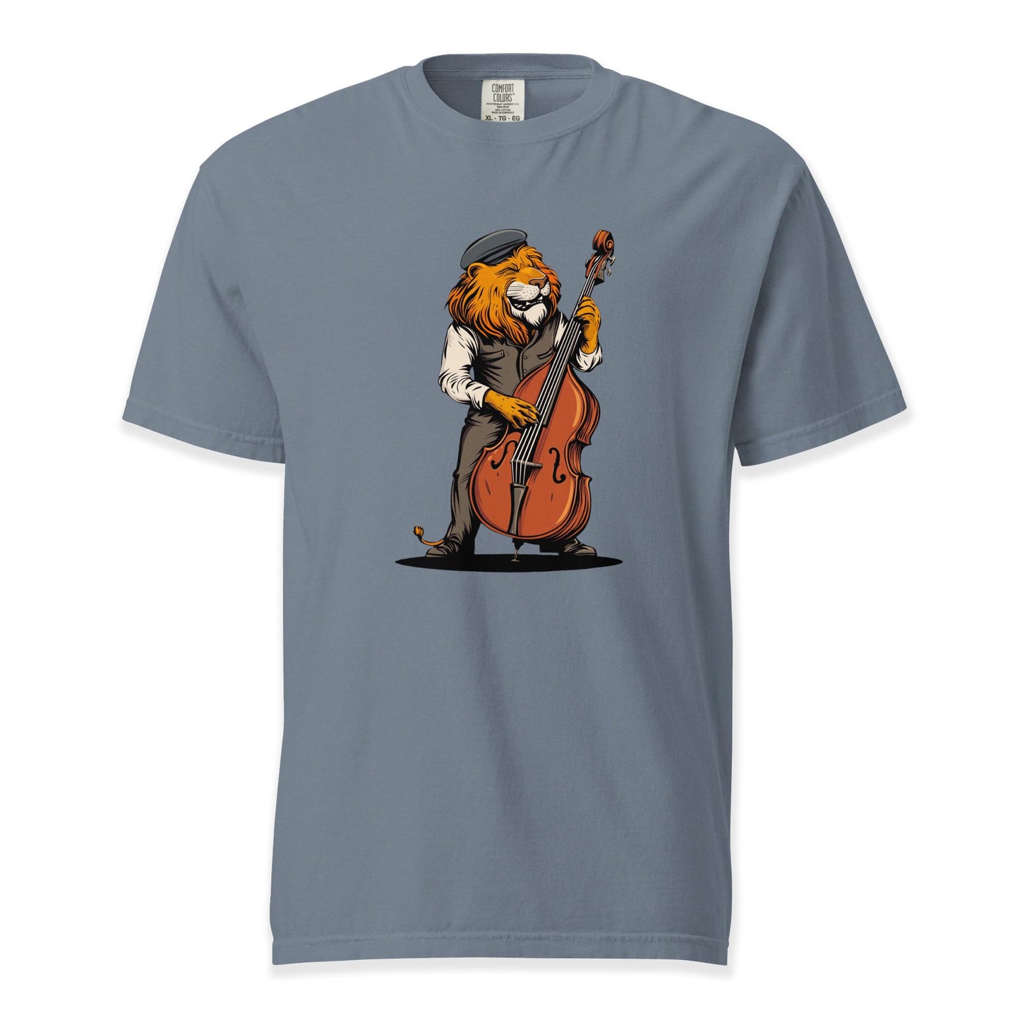 Lion Bass Player Tee | Comfort Colors Premium Music T-Shirt