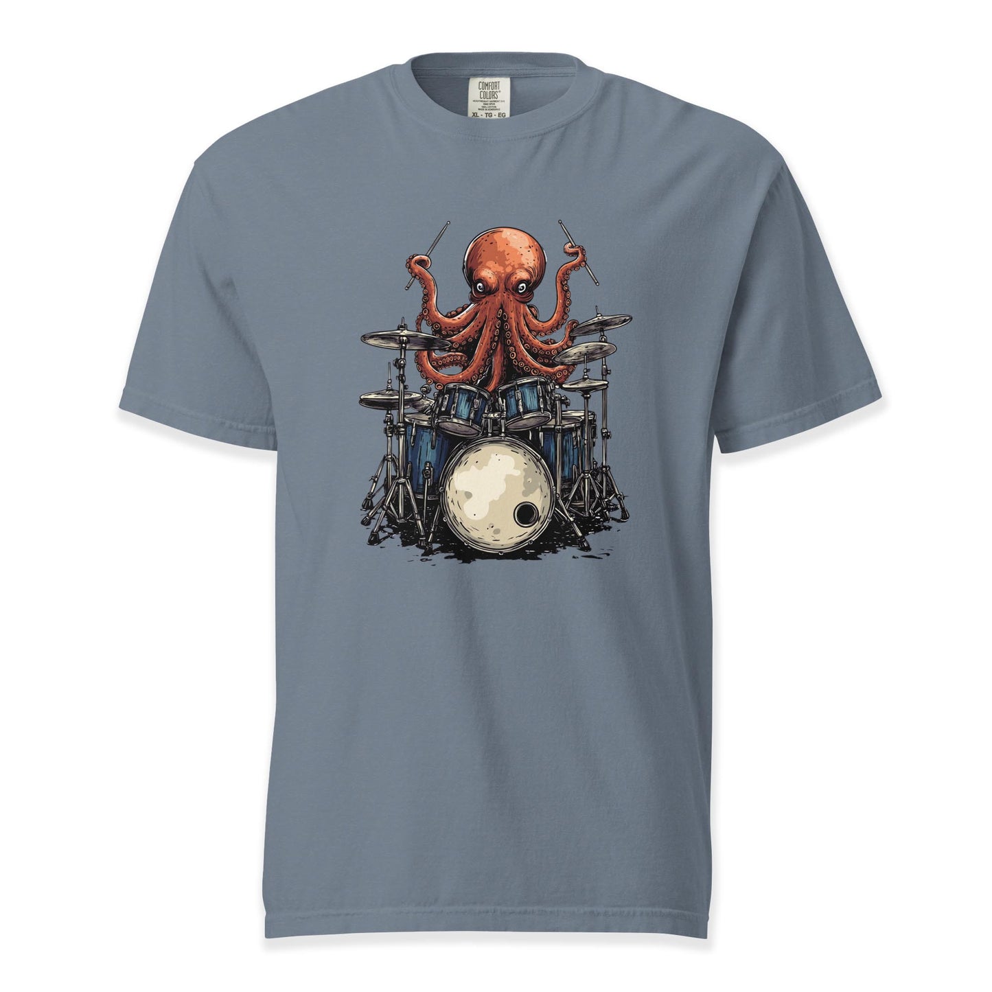 Eight Arms of Rhythm – Octopus Drummer | Comfort Colors Premium Music T-Shirt