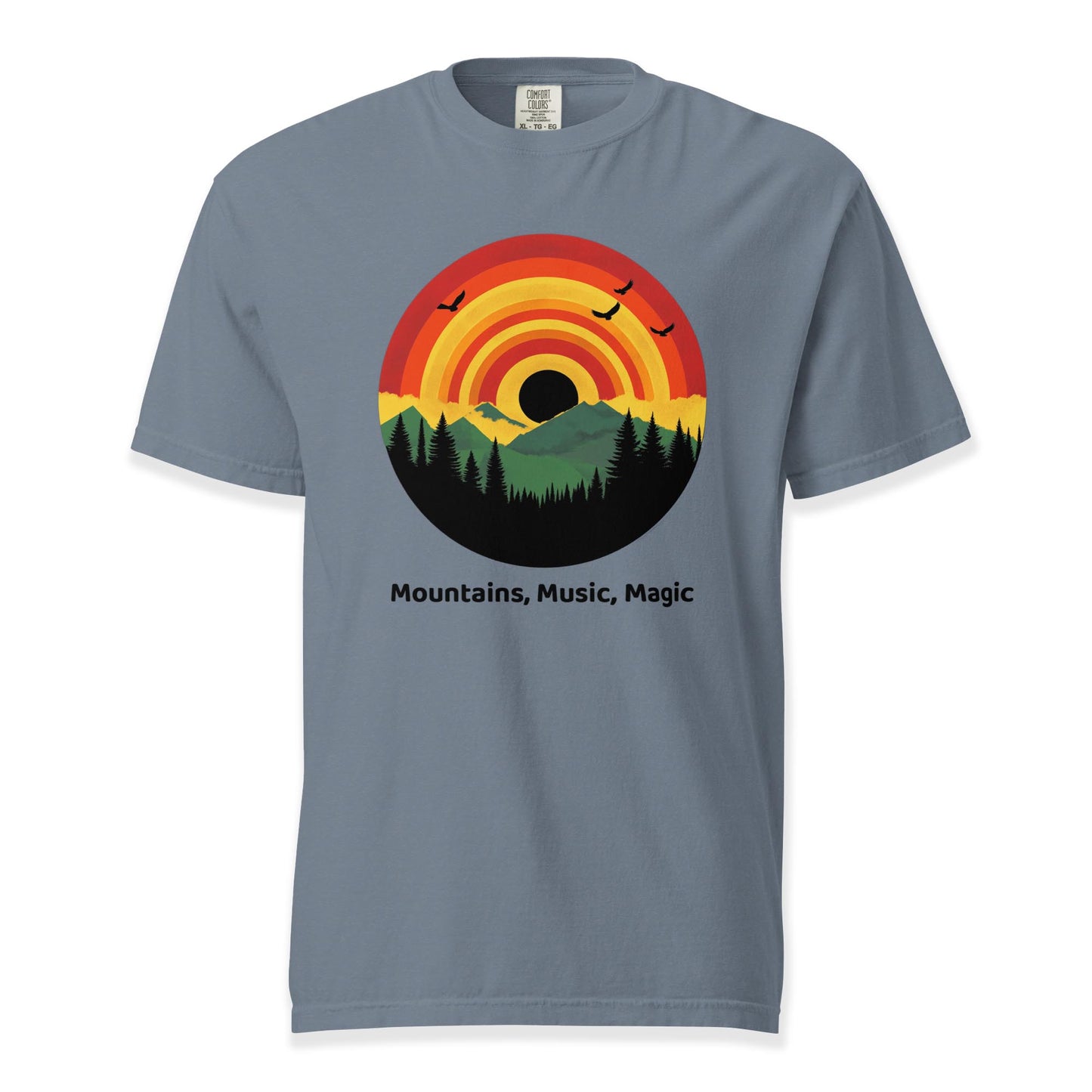 Mountains, Music, Magic T-Shirt | Comfort Colors Premium Music T-Shirt