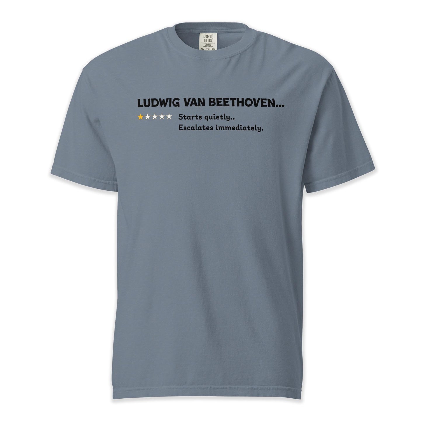 Ludwig Van Beethoven – Playful One Star Review | Comfort Colors Premium Music T-Shirt