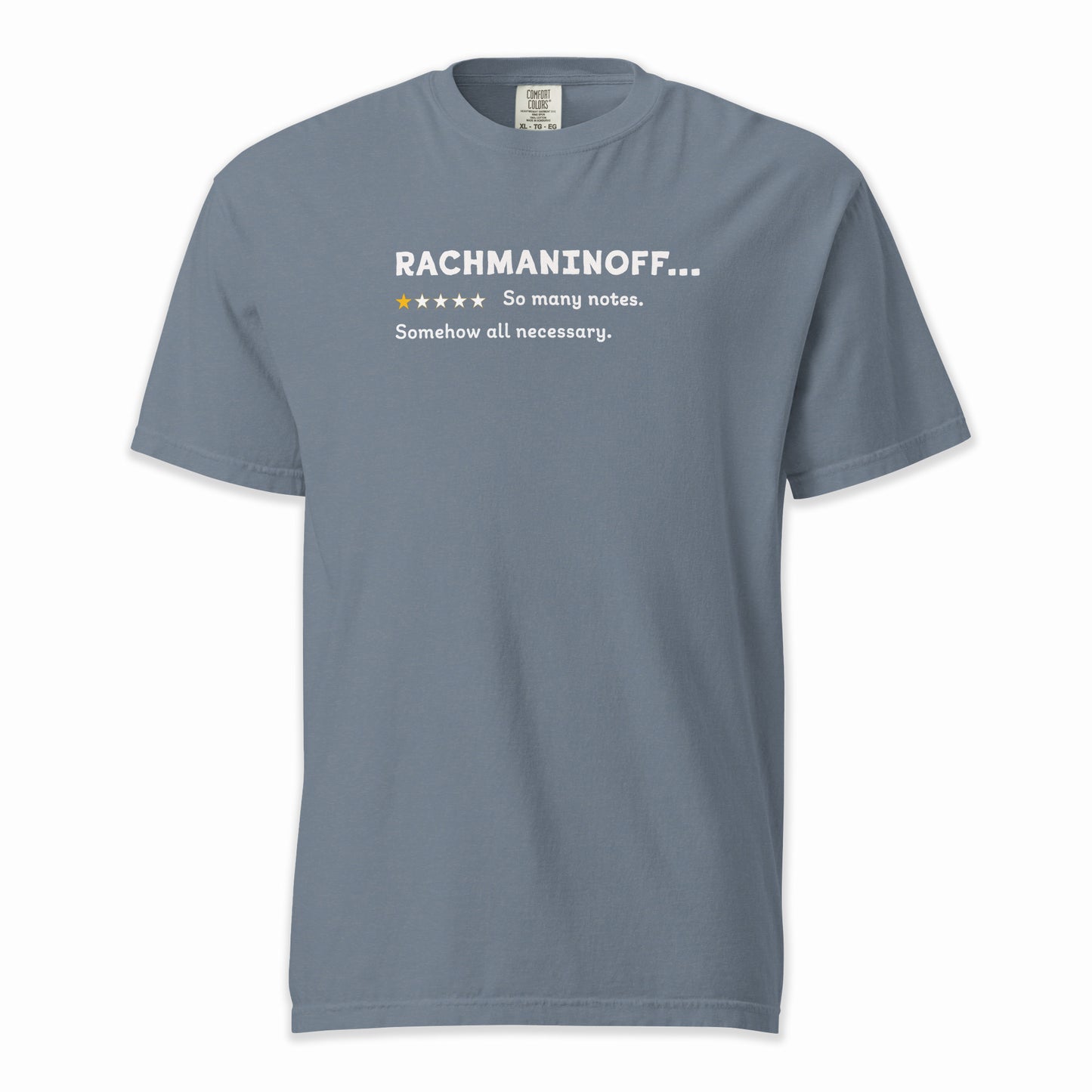Sergei Rachmaninoff – A Playful Classical Review | Comfort Colors Premium Music T-Shirt