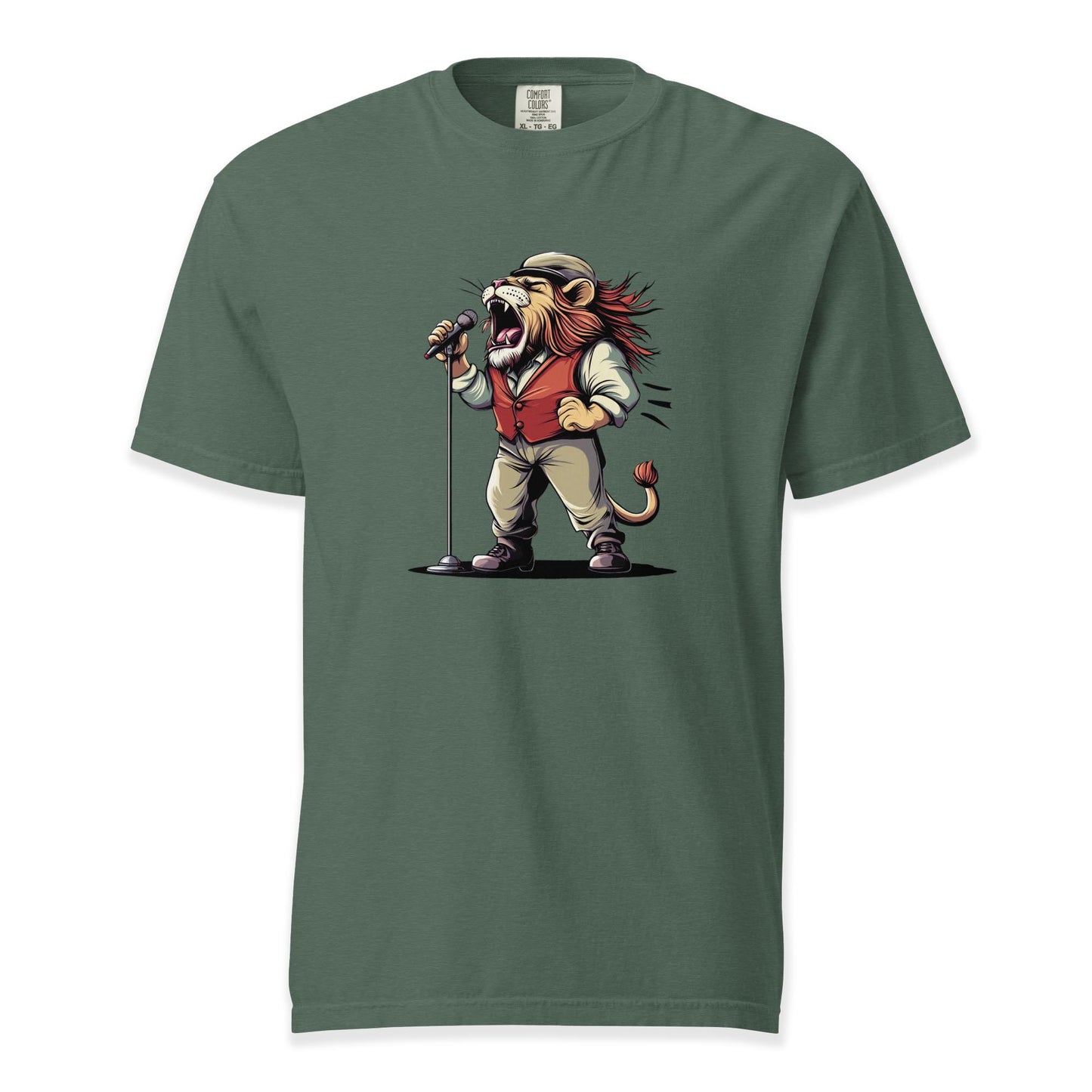 Roar Frontman – Singing Lion | Comfort Colors Premium Music T-Shirt