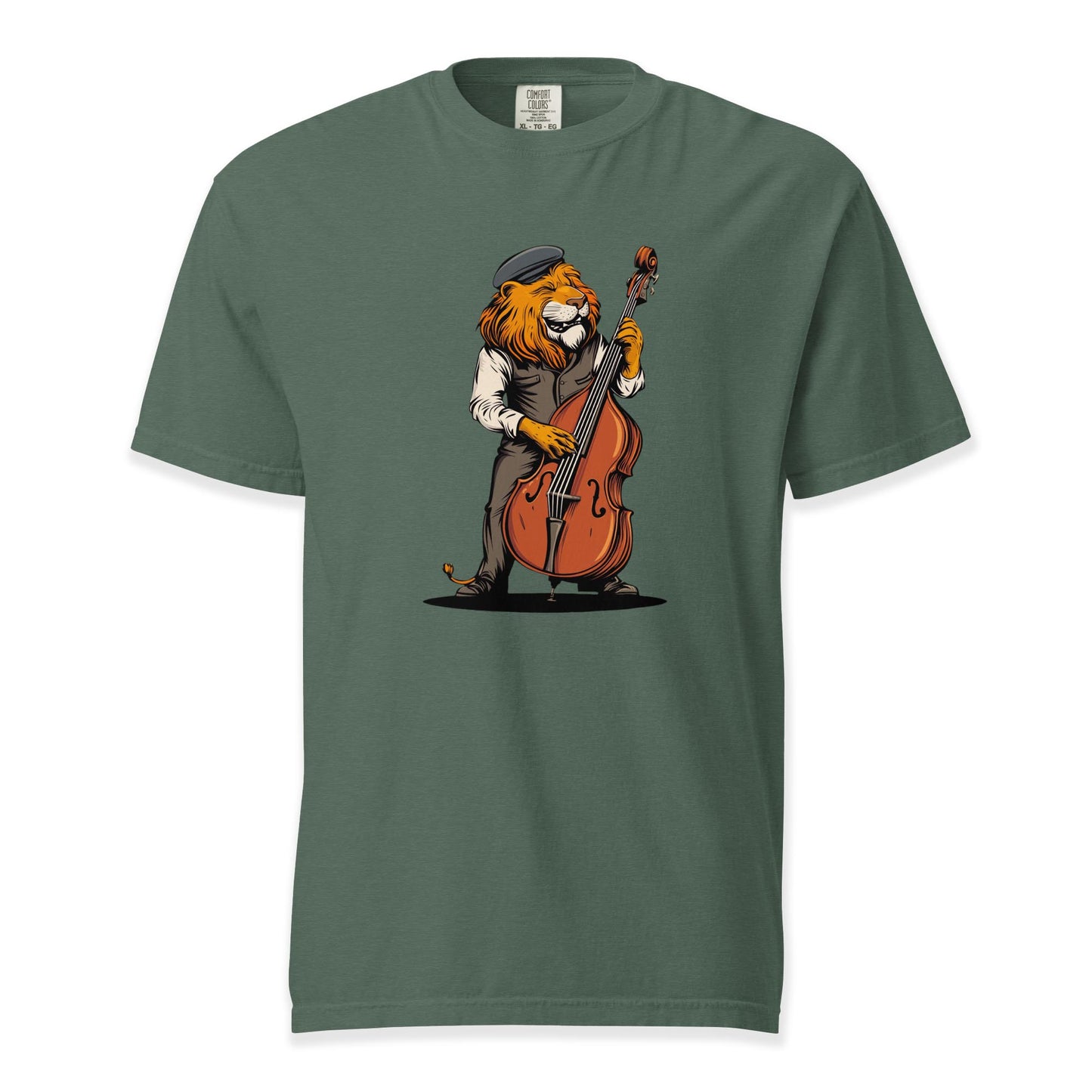 Lion Bass Player Tee | Comfort Colors Premium Music T-Shirt
