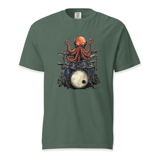 Eight Arms of Rhythm – Octopus Drummer | Comfort Colors Premium Music T-Shirt