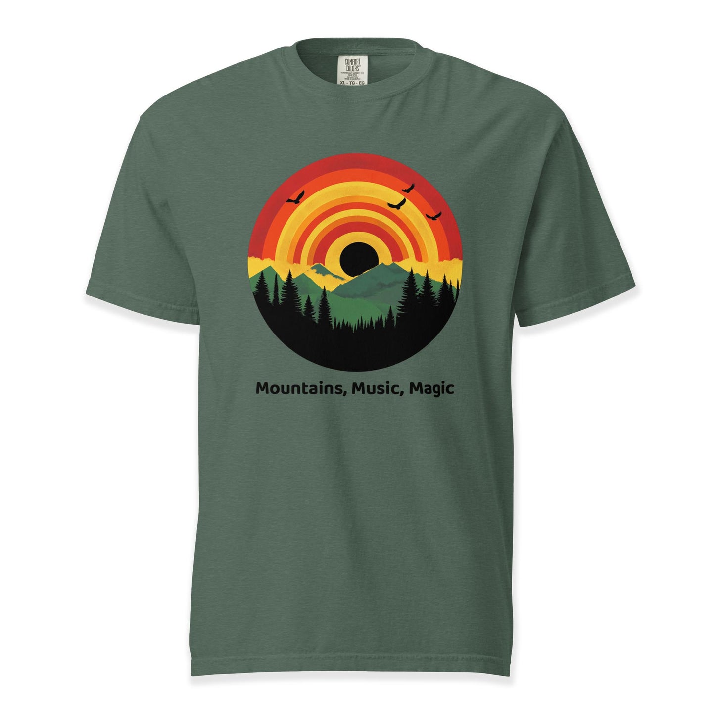 Mountains, Music, Magic T-Shirt | Comfort Colors Premium Music T-Shirt