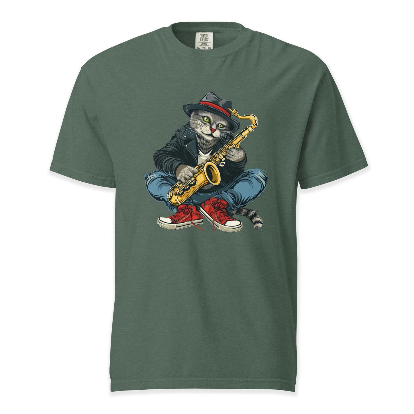Cool Cat Sax | Comfort Colors Premium Music T-Shirt