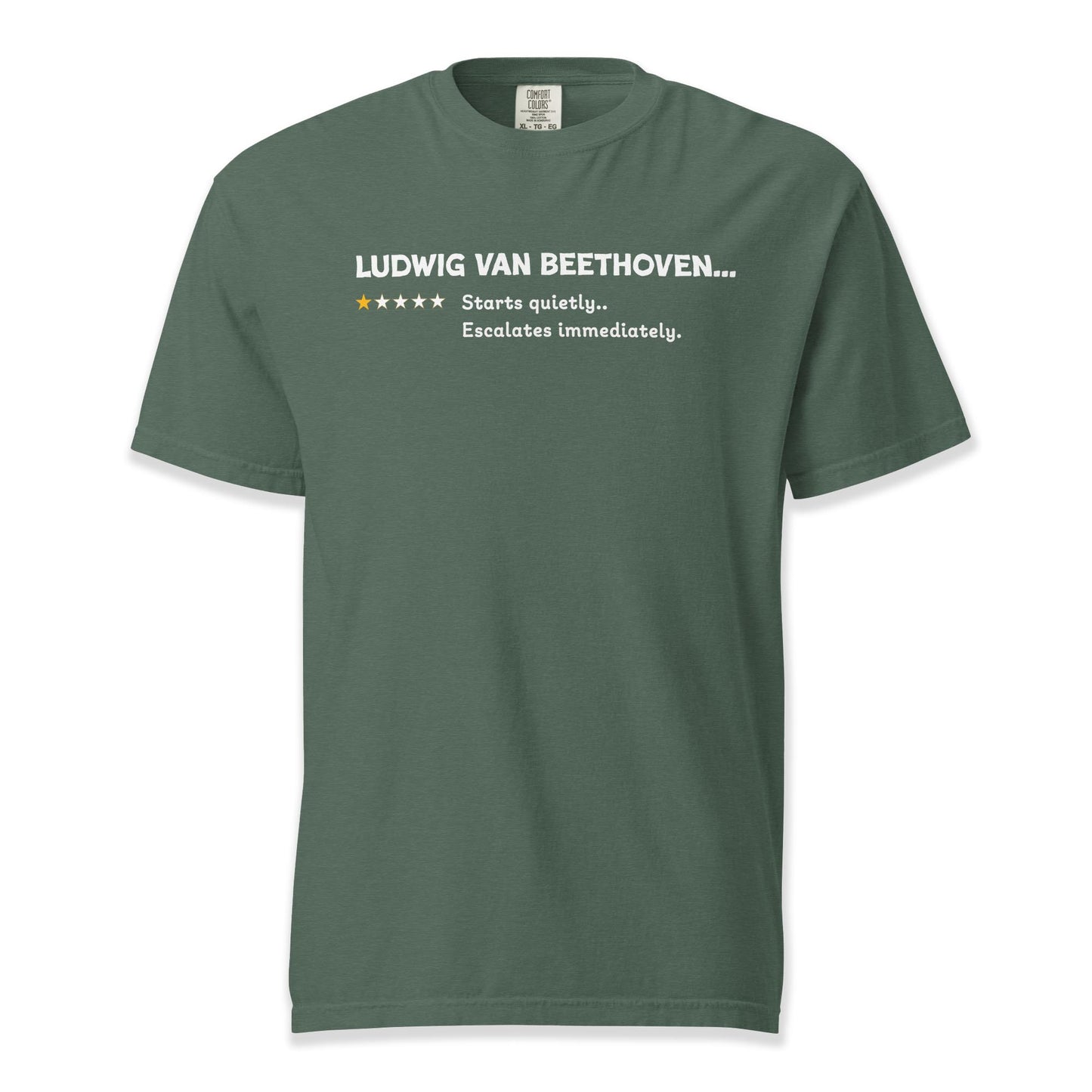 Ludwig Van Beethoven – Playful One Star Review | Comfort Colors Premium Music T-Shirt