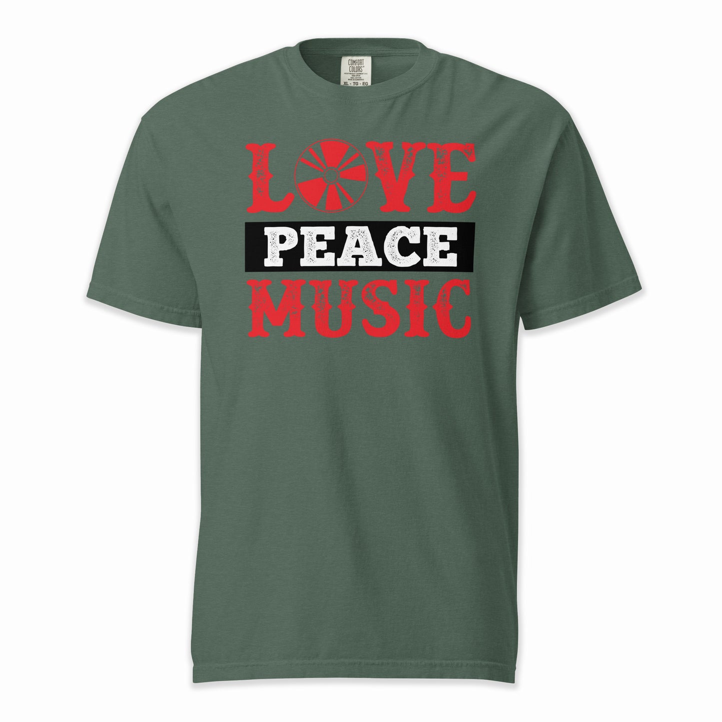 Love Peace Music | Comfort Colors Premium Music T-Shirt