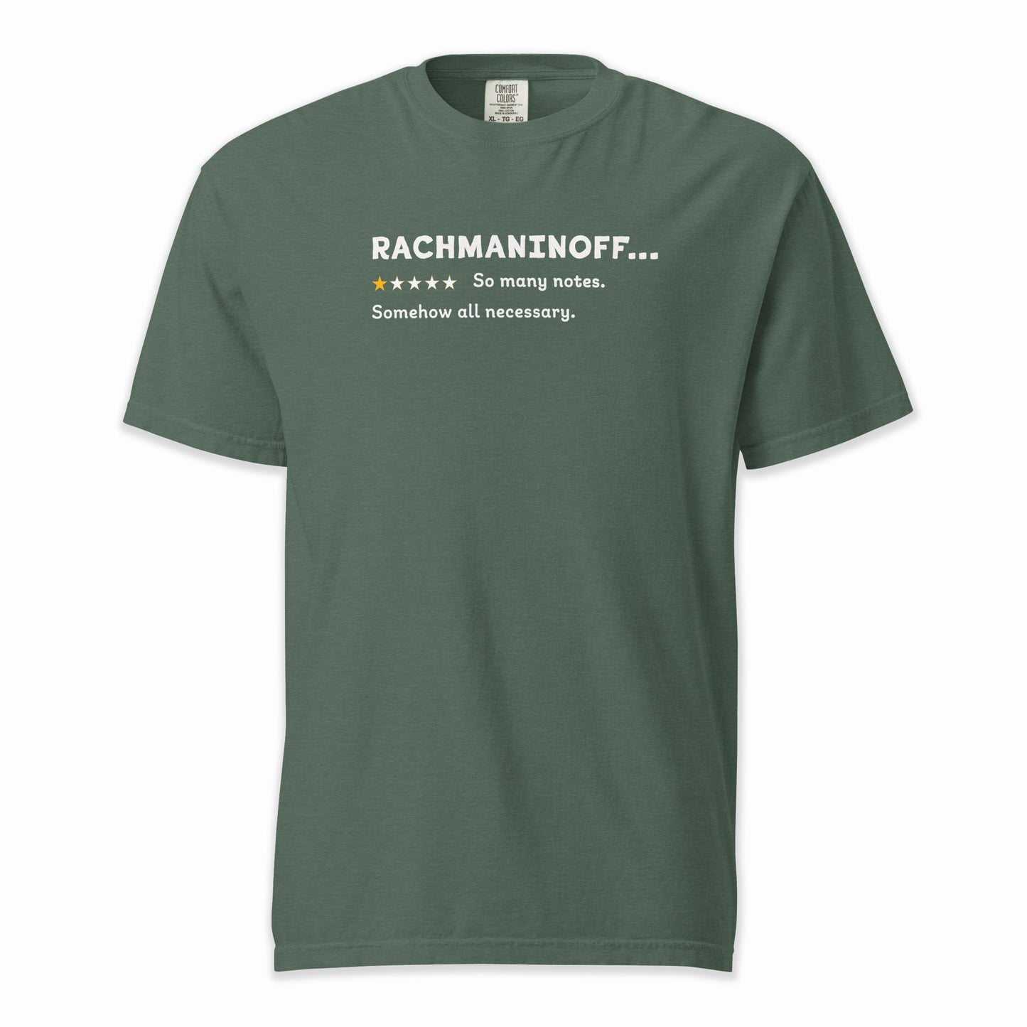 Sergei Rachmaninoff – A Playful Classical Review | Comfort Colors Premium Music T-Shirt