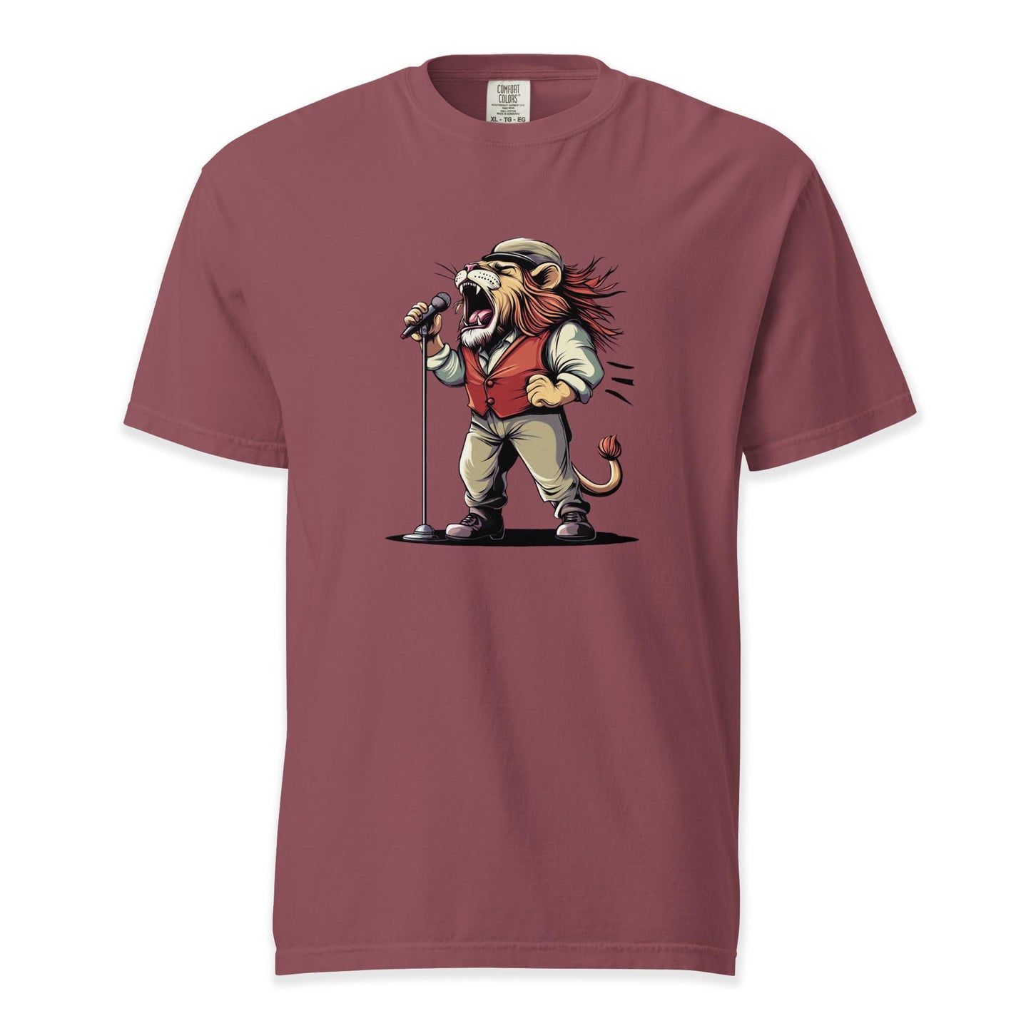 Roar Frontman – Singing Lion | Comfort Colors Premium Music T-Shirt
