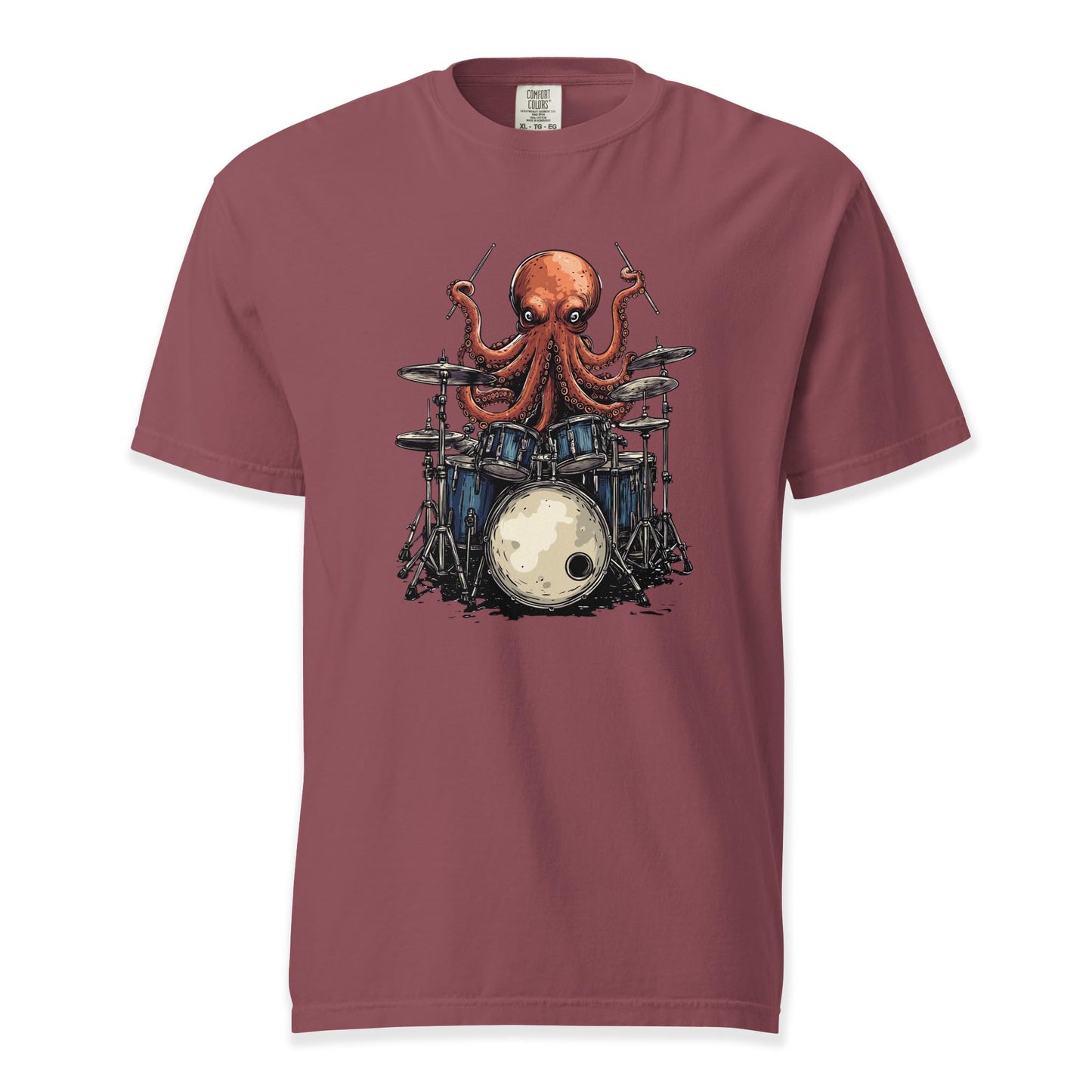 Eight Arms of Rhythm – Octopus Drummer | Comfort Colors Premium Music T-Shirt