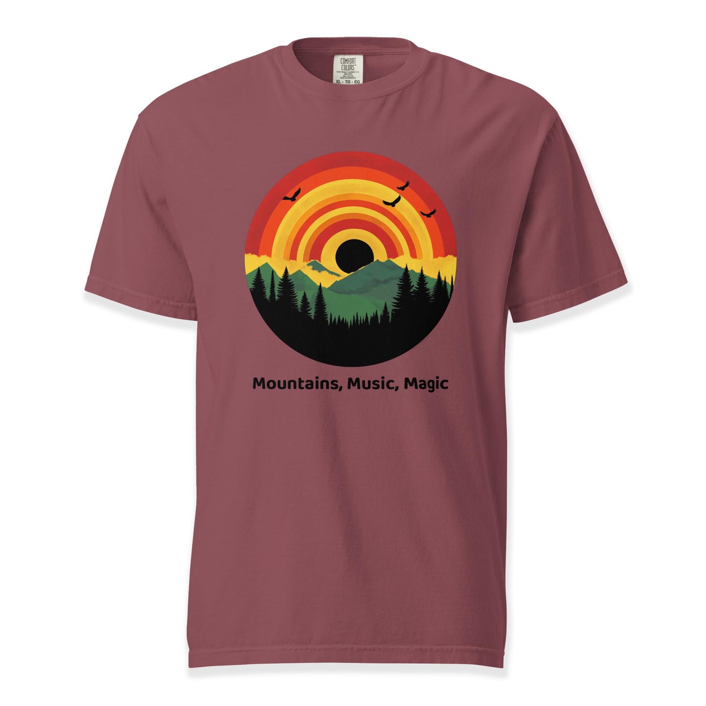Mountains, Music, Magic T-Shirt | Comfort Colors Premium Music T-Shirt