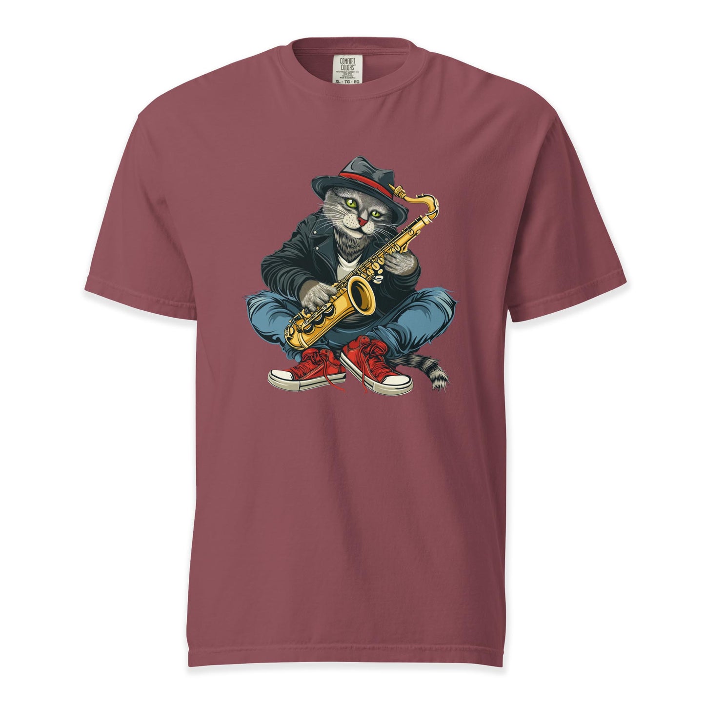 Cool Cat Sax | Comfort Colors Premium Music T-Shirt