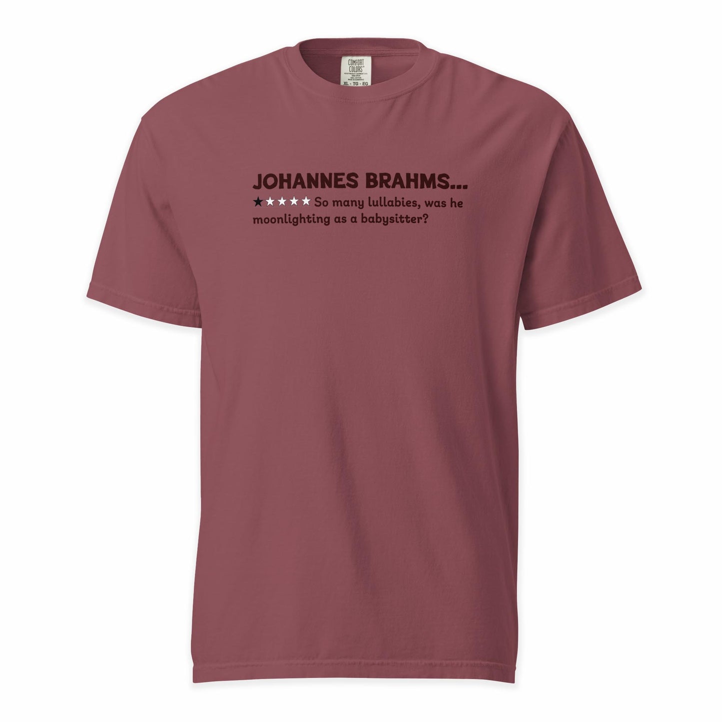 Johannes Brahms – A Playful Classical Review | Comfort Colors Premium Music T-Shirt