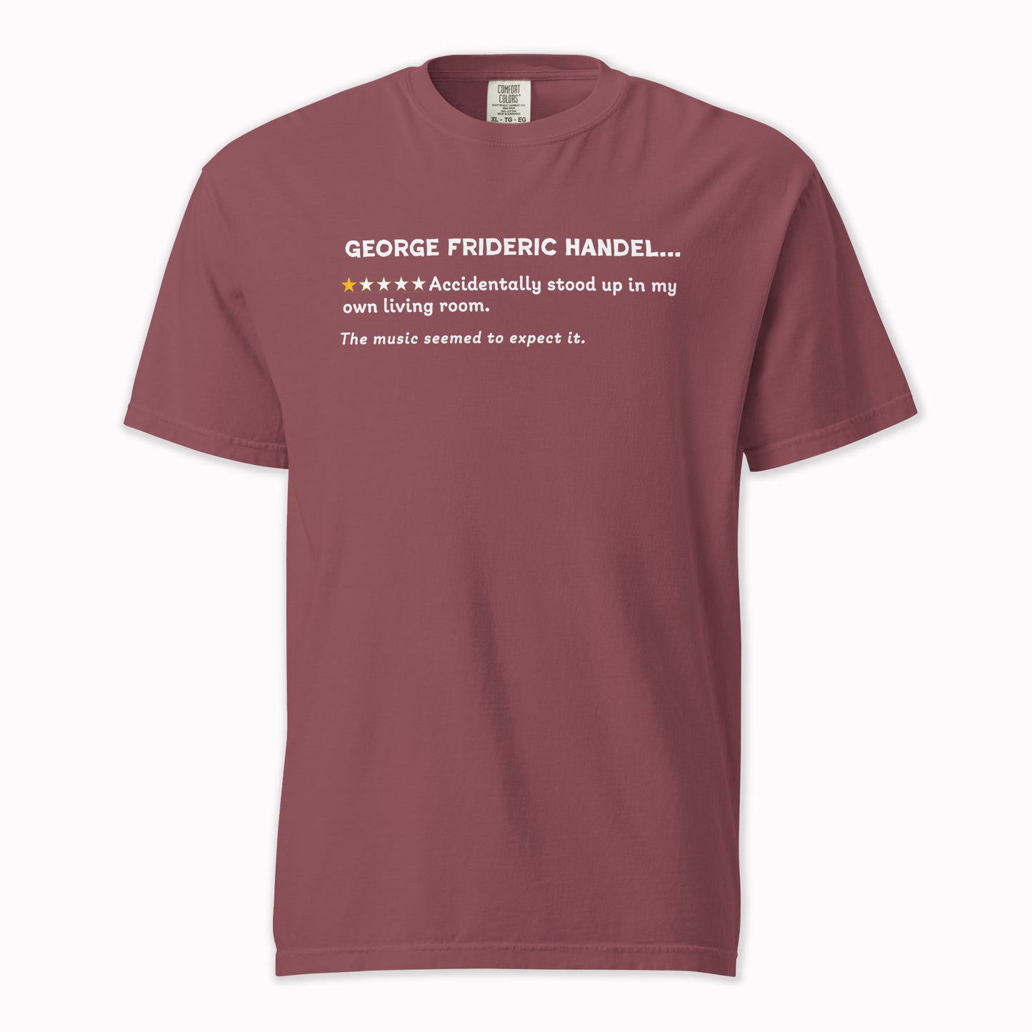 George Frideric Handel – A Playful Classical Review | Comfort Colors Premium Music T-Shirt