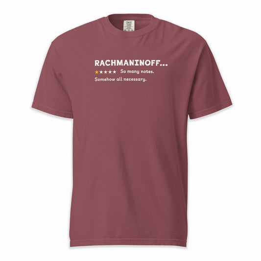 Sergei Rachmaninoff – A Playful Classical Review | Comfort Colors Premium Music T-Shirt
