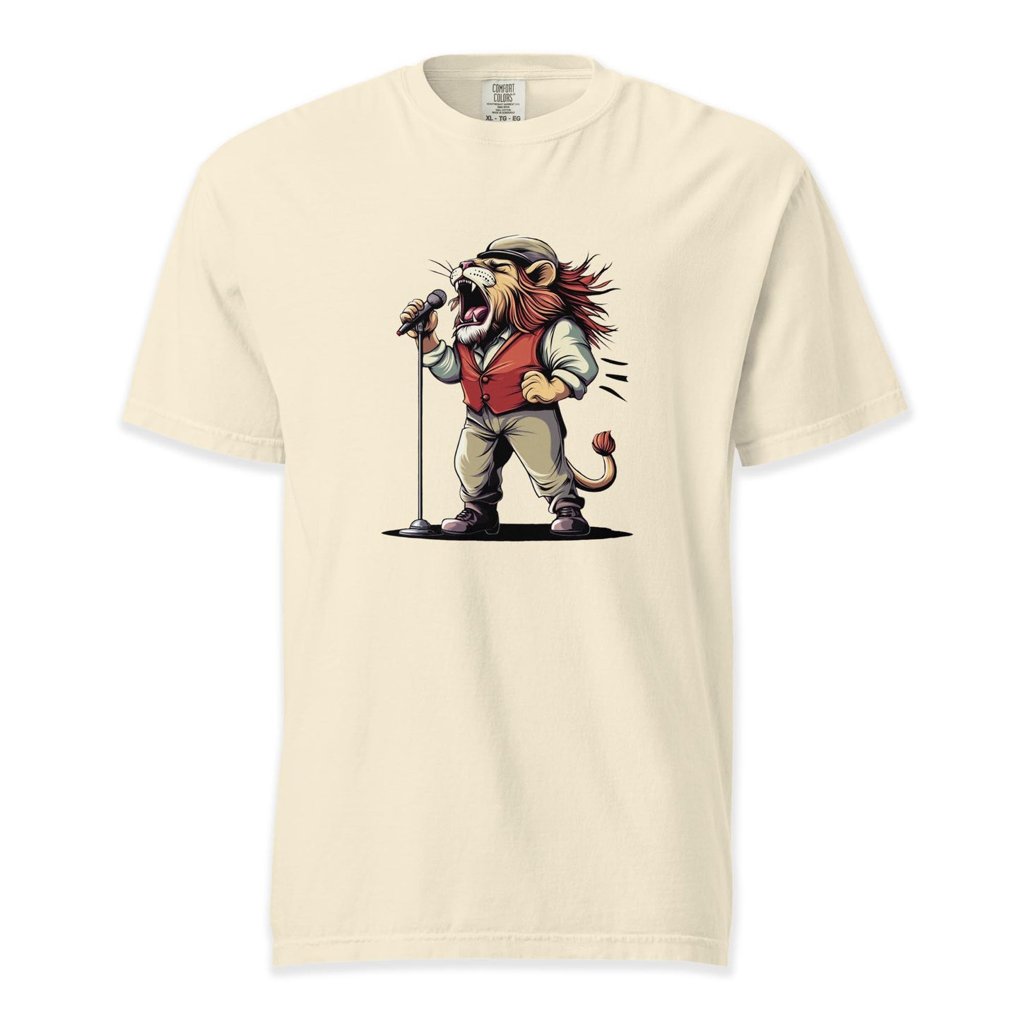 Roar Frontman – Singing Lion | Comfort Colors Premium Music T-Shirt