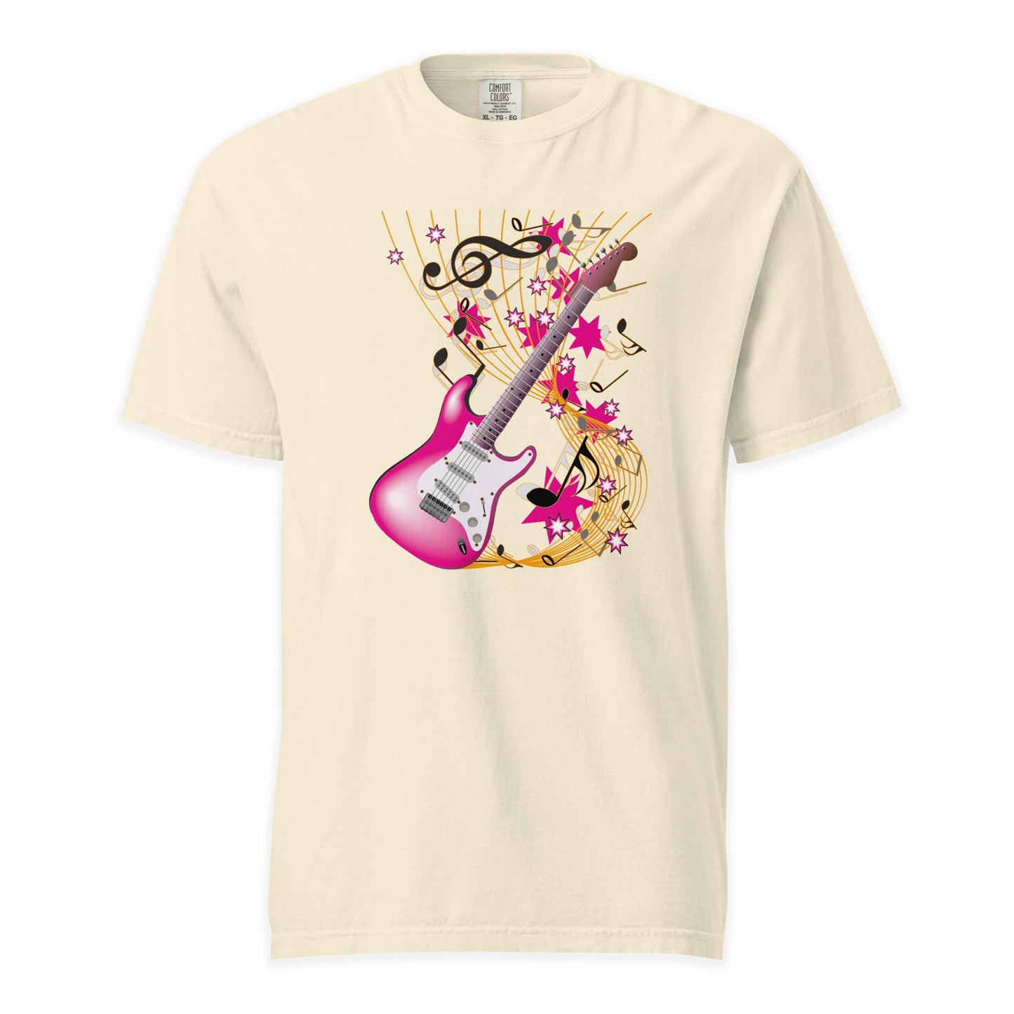 Pink Starburst Guitar | Comfort Colors Premium Music T-Shirt