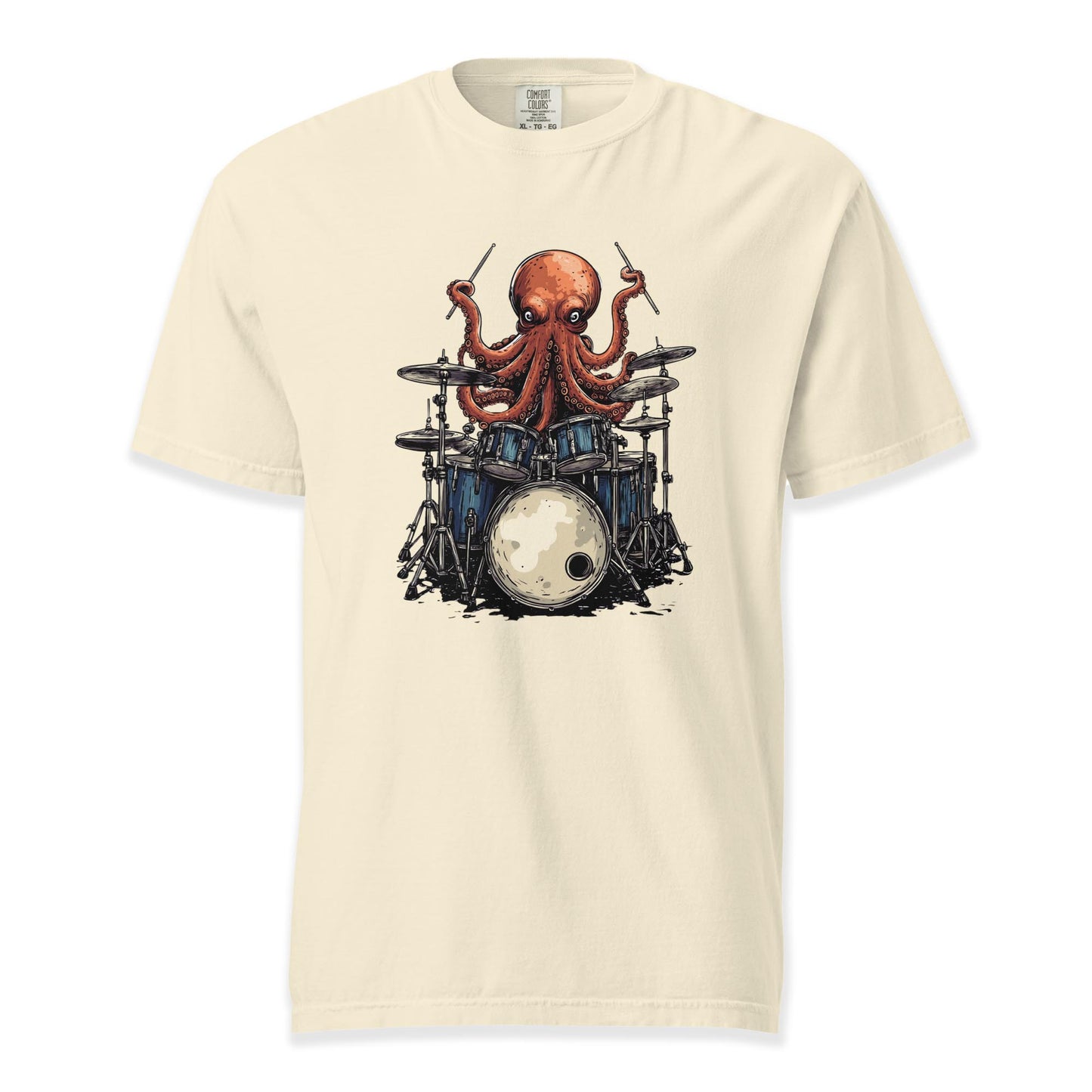 Eight Arms of Rhythm – Octopus Drummer | Comfort Colors Premium Music T-Shirt