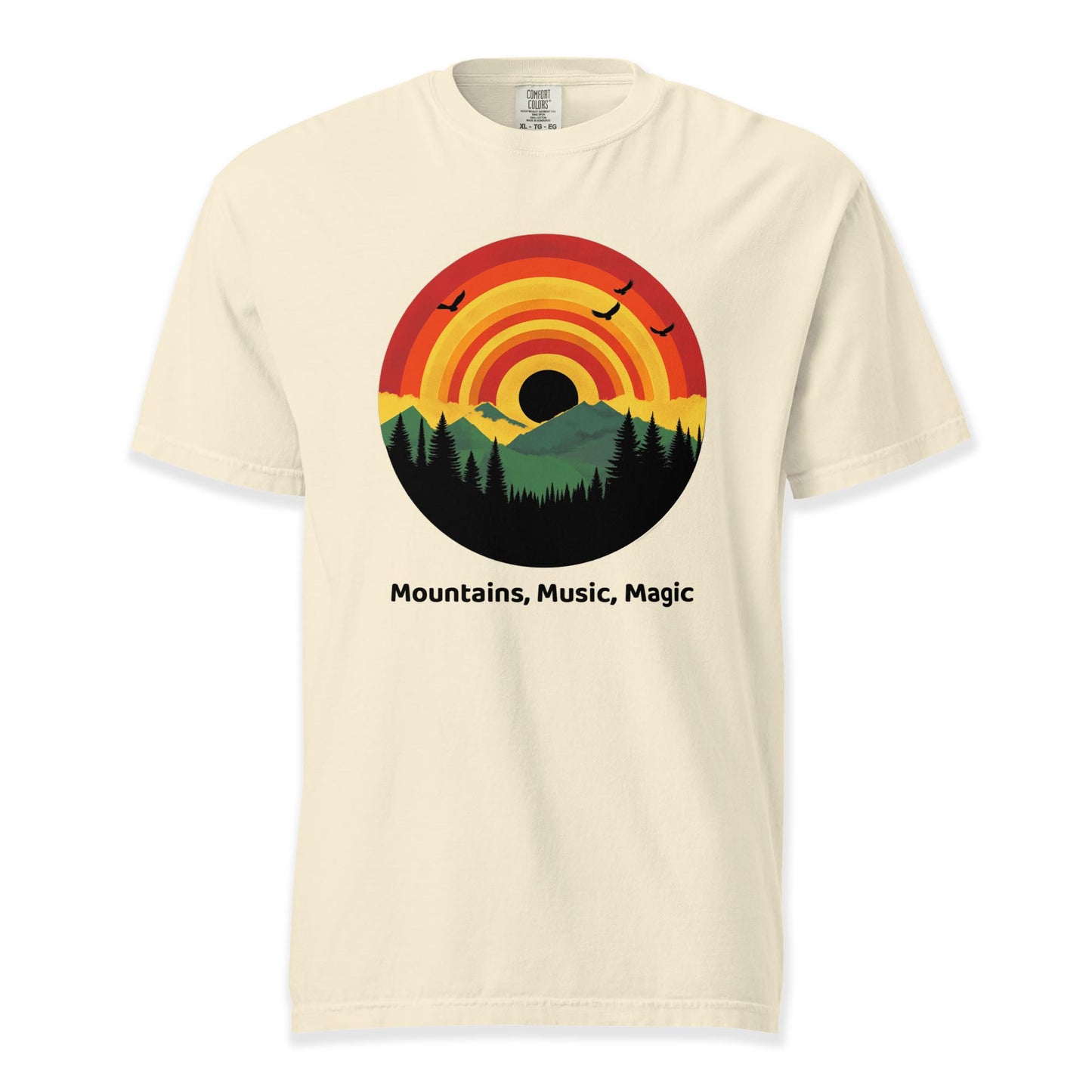 Mountains, Music, Magic T-Shirt | Comfort Colors Premium Music T-Shirt