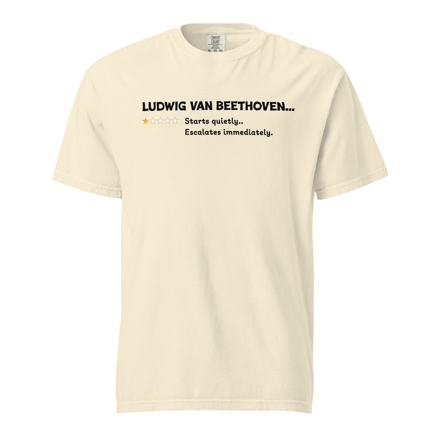 Ludwig Van Beethoven – Playful One Star Review | Comfort Colors Premium Music T-Shirt