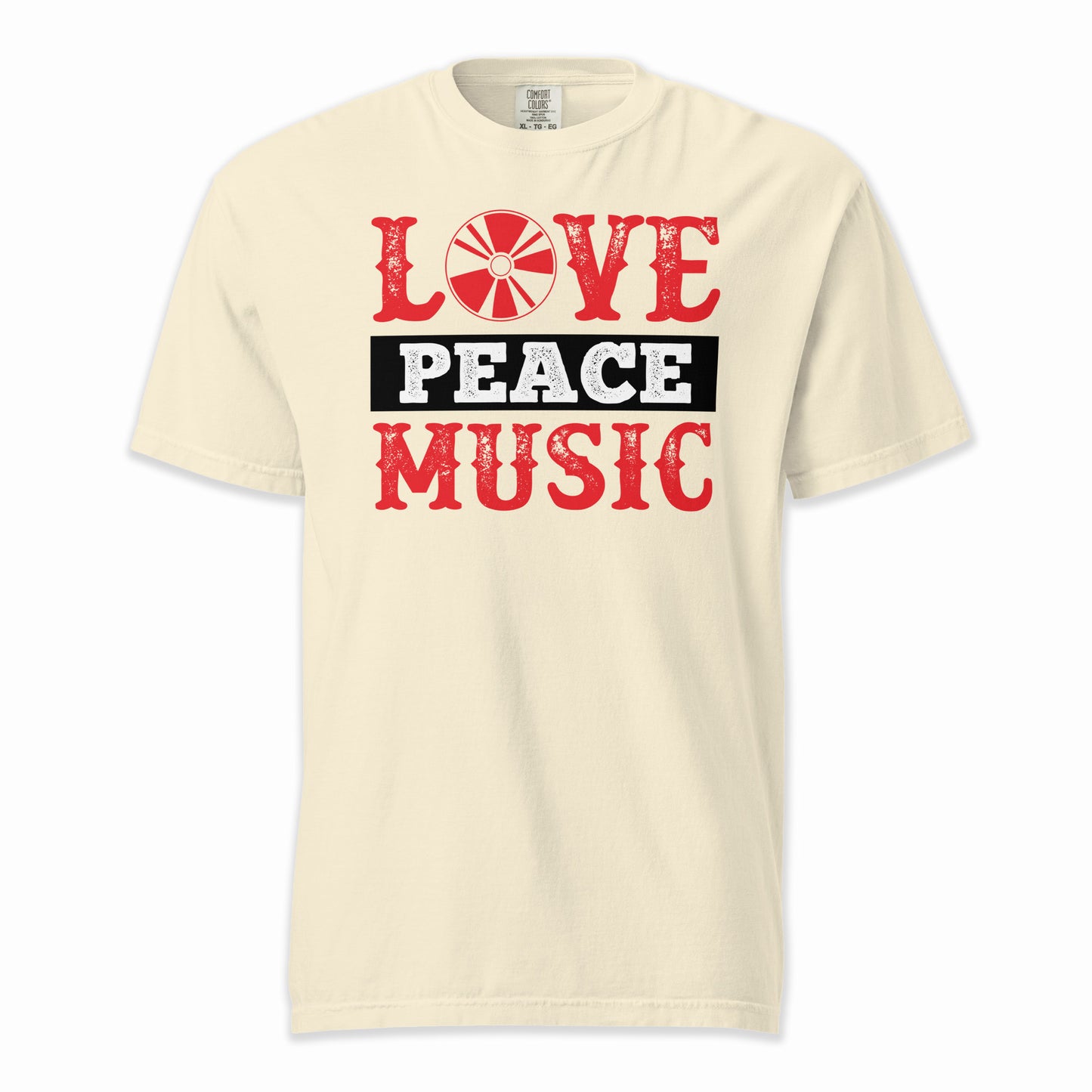 Love Peace Music | Comfort Colors Premium Music T-Shirt