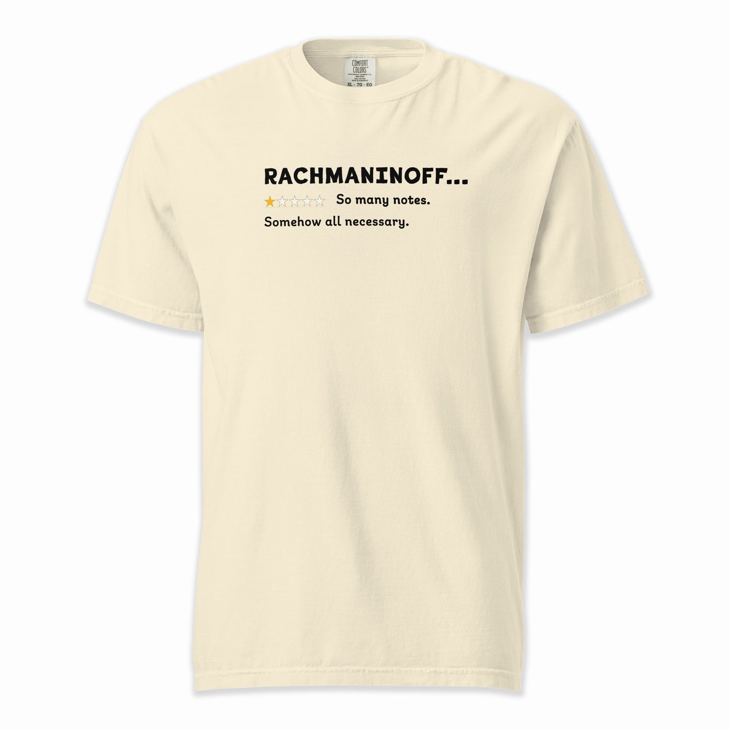 Sergei Rachmaninoff – A Playful Classical Review | Comfort Colors Premium Music T-Shirt