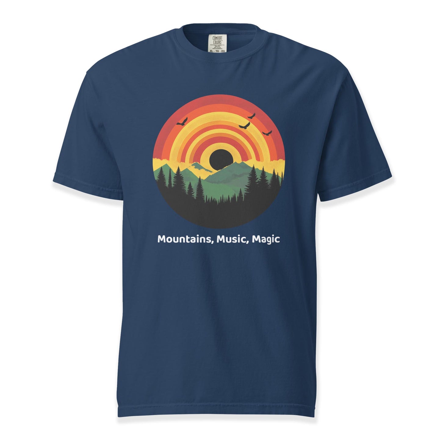Mountains, Music, Magic T-Shirt | Comfort Colors Premium Music T-Shirt