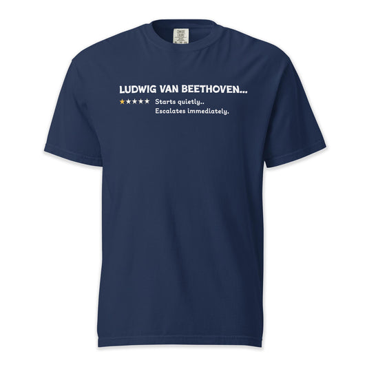 Ludwig Van Beethoven – One Star Review | Comfort Colors Premium Music T-Shirt