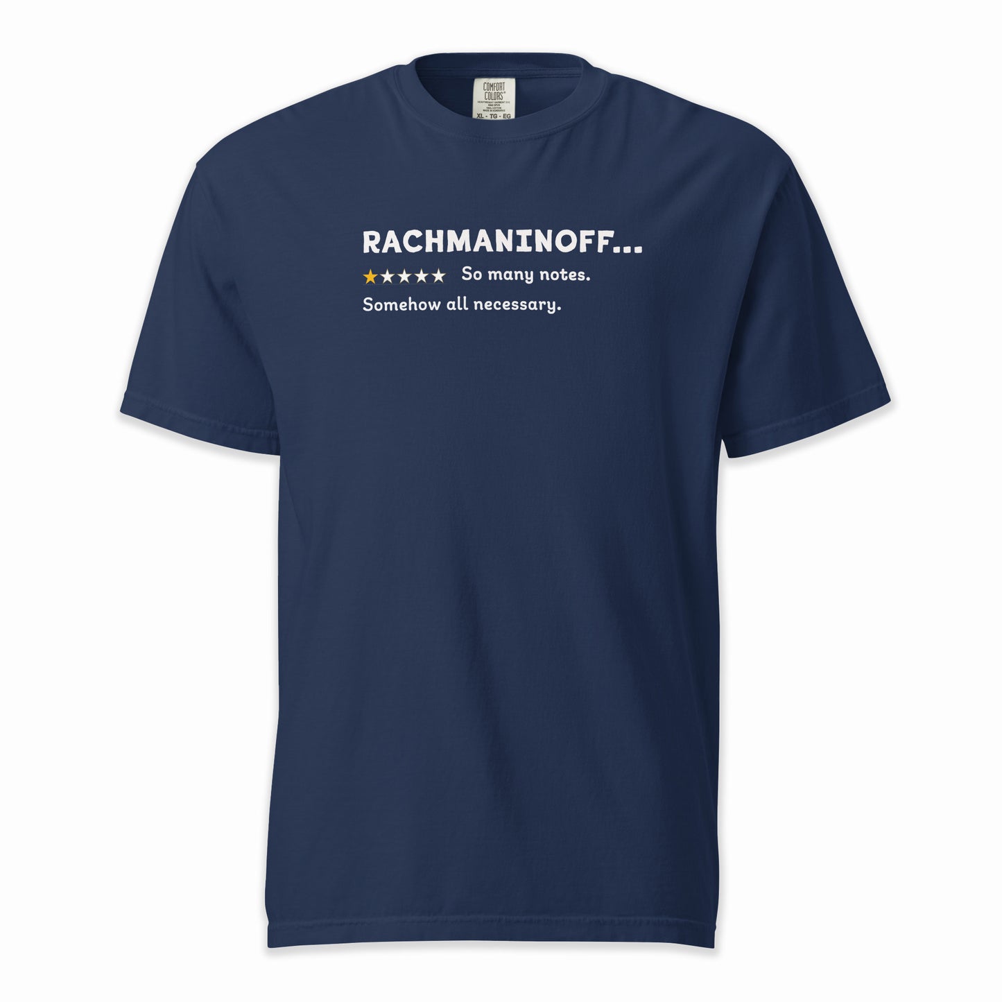 Sergei Rachmaninoff – A Playful Classical Review | Comfort Colors Premium Music T-Shirt