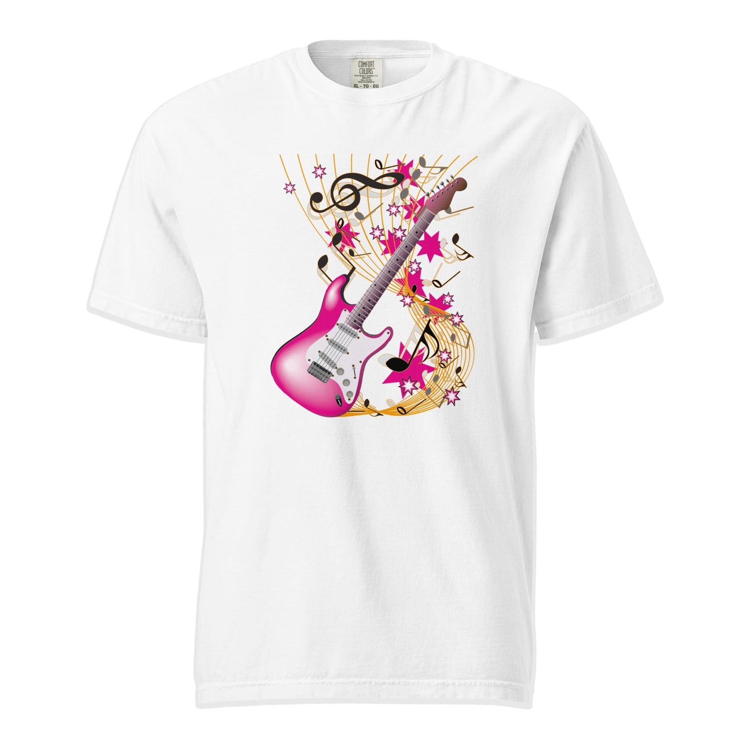 Pink Starburst Guitar | Comfort Colors Premium Music T-Shirt