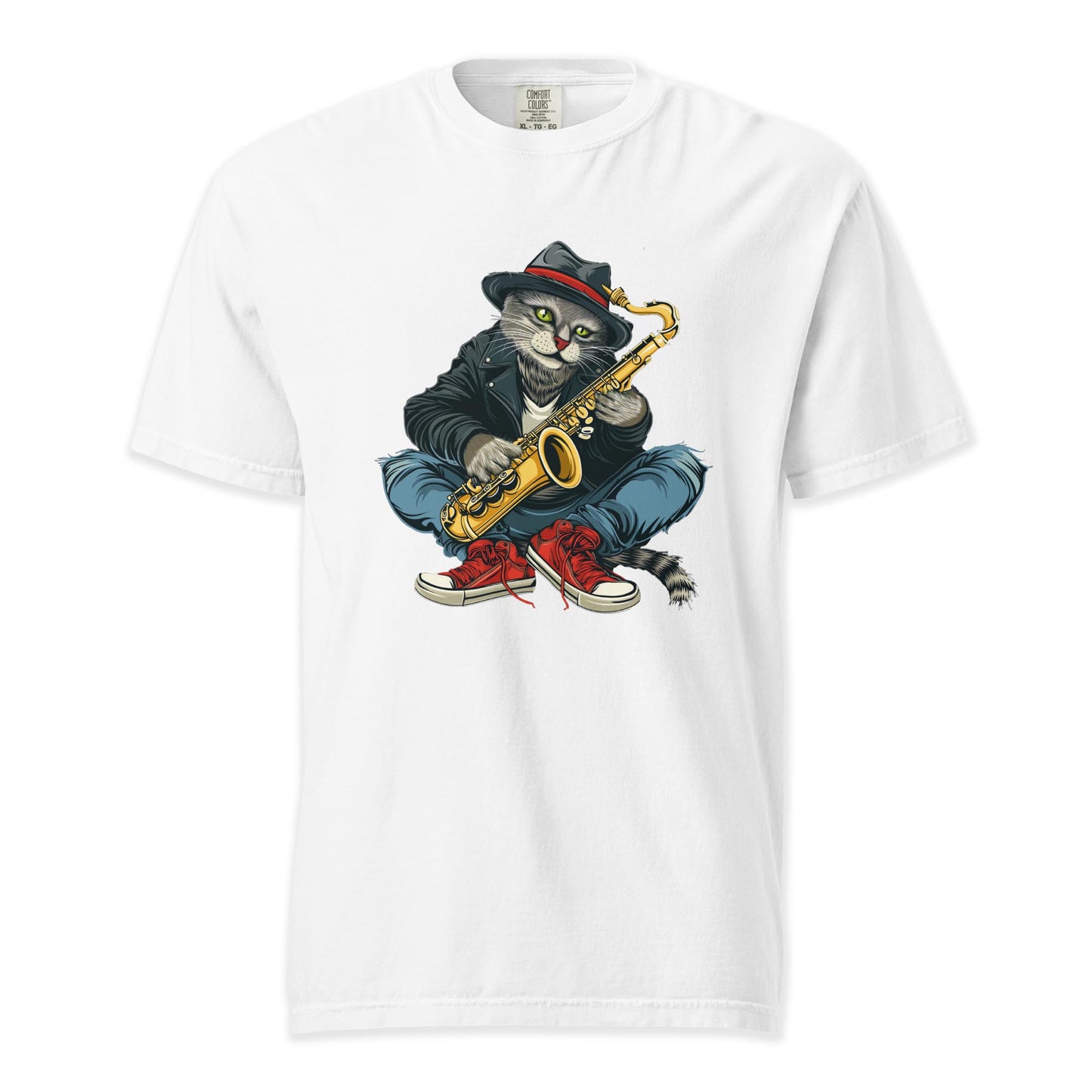 Cool Cat Sax | Comfort Colors Premium Music T-Shirt