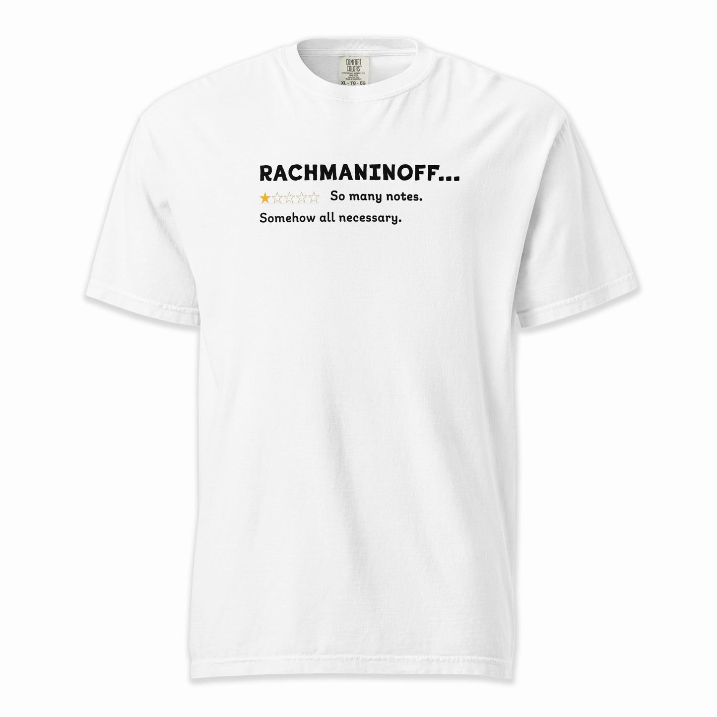Sergei Rachmaninoff – A Playful Classical Review | Comfort Colors Premium Music T-Shirt